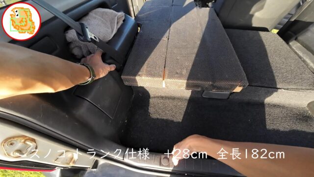 ジムニー jb23 トランクまでのスノコの寸法