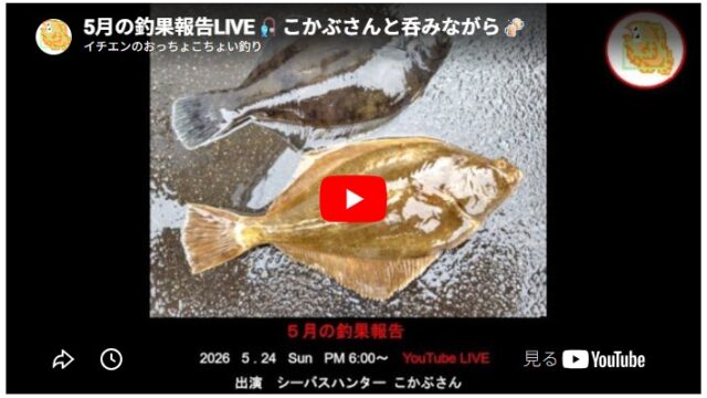 2026年5月の釣果報告LIVE こかぶさんと呑みながら